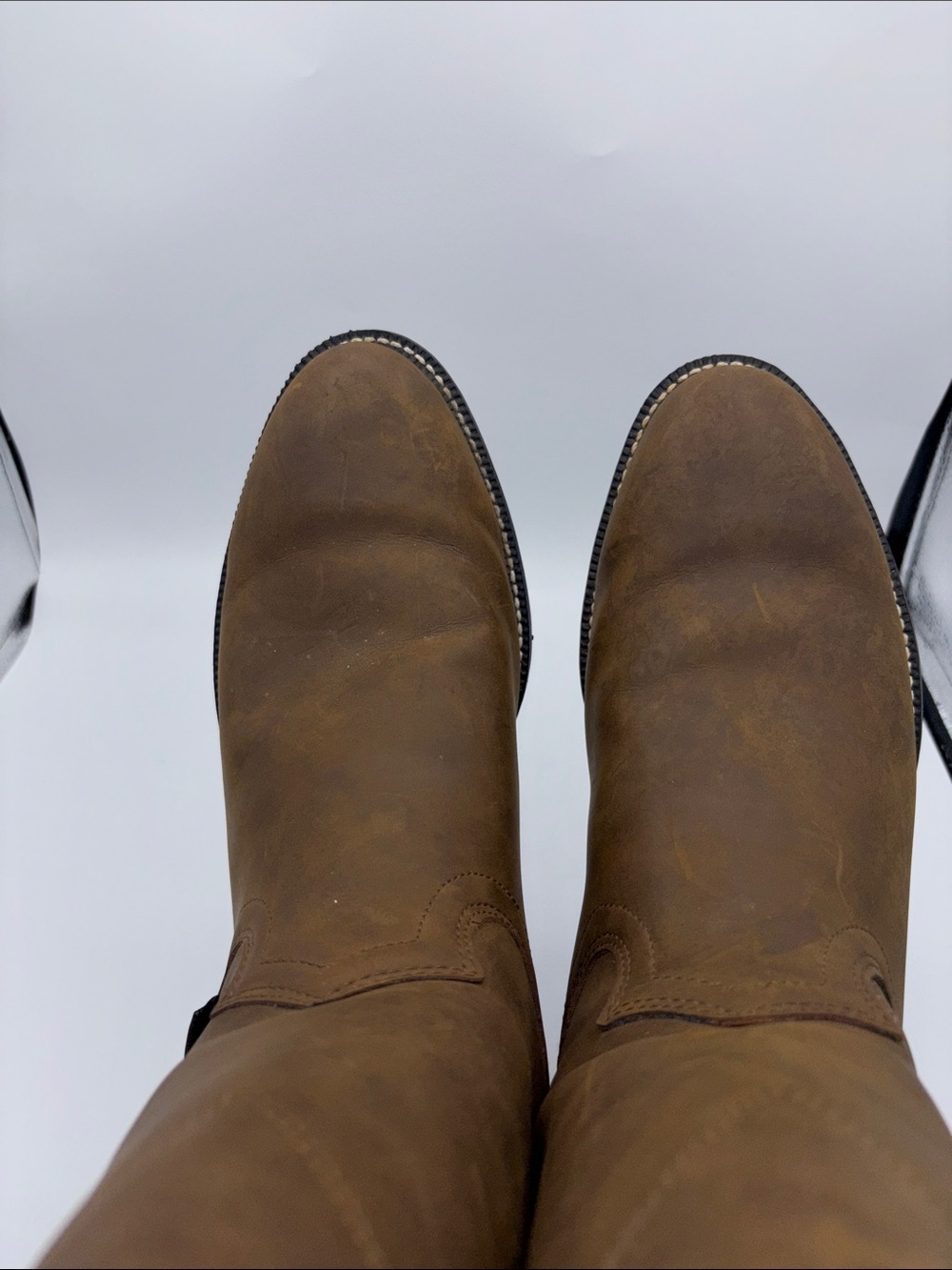 Justin Boots Men's Brown Pull-On Western Work Boots - Picture 7 of 15